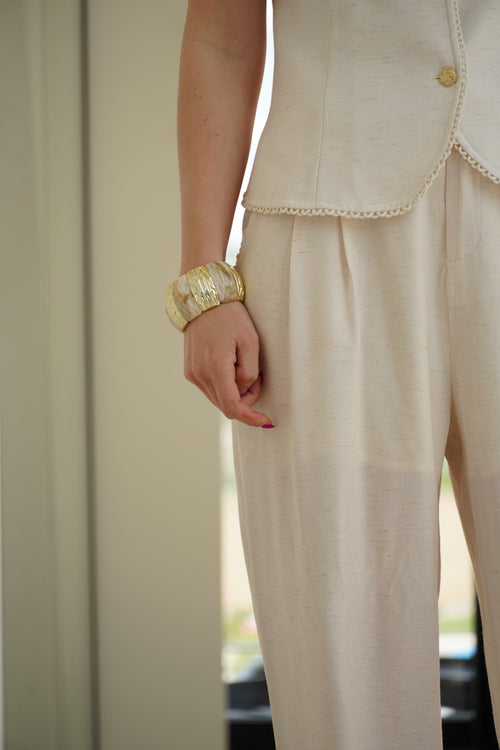 bracelet or et ivoire ref 0025