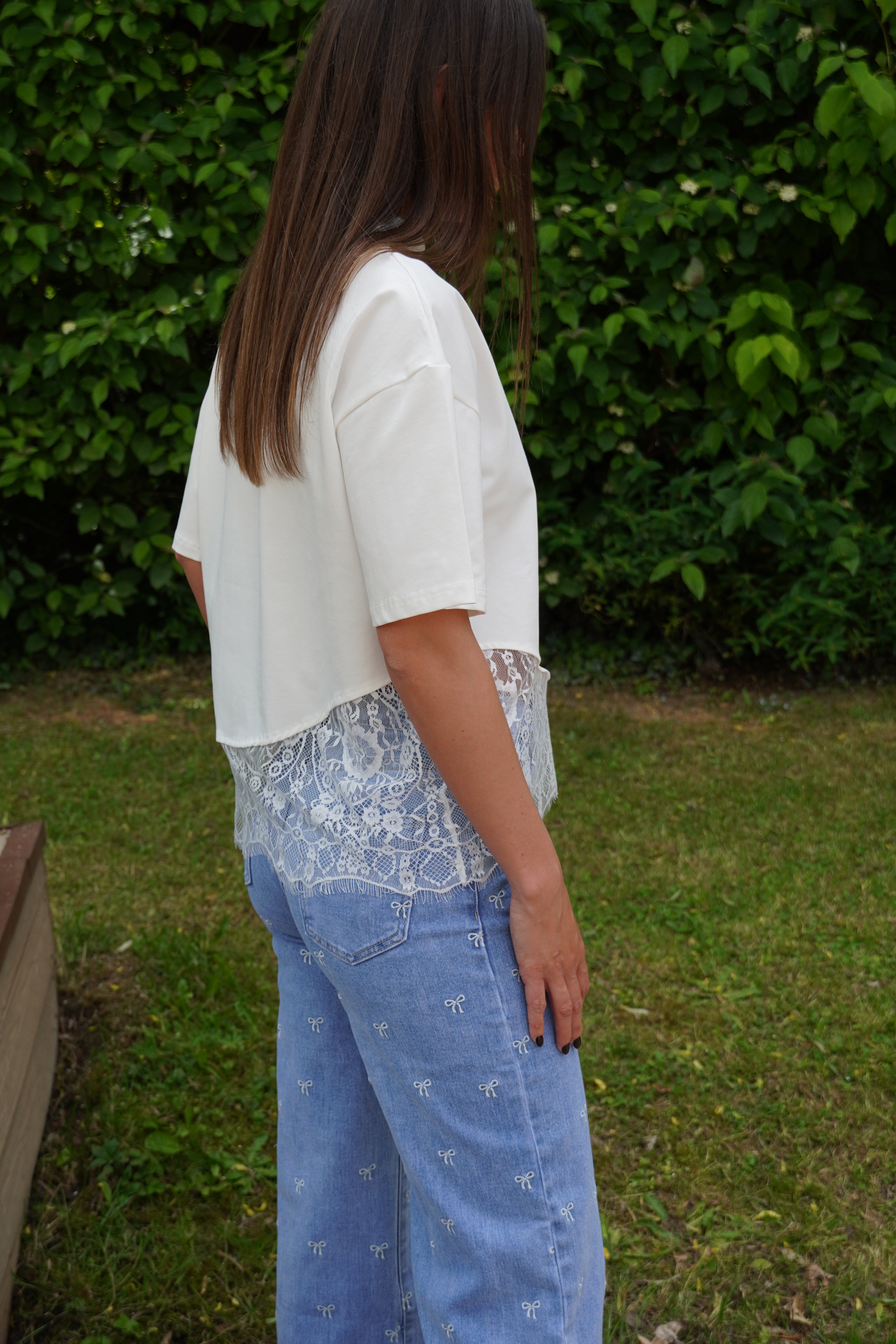 T-SHIRT BLANC DENTELLE REF | 0027