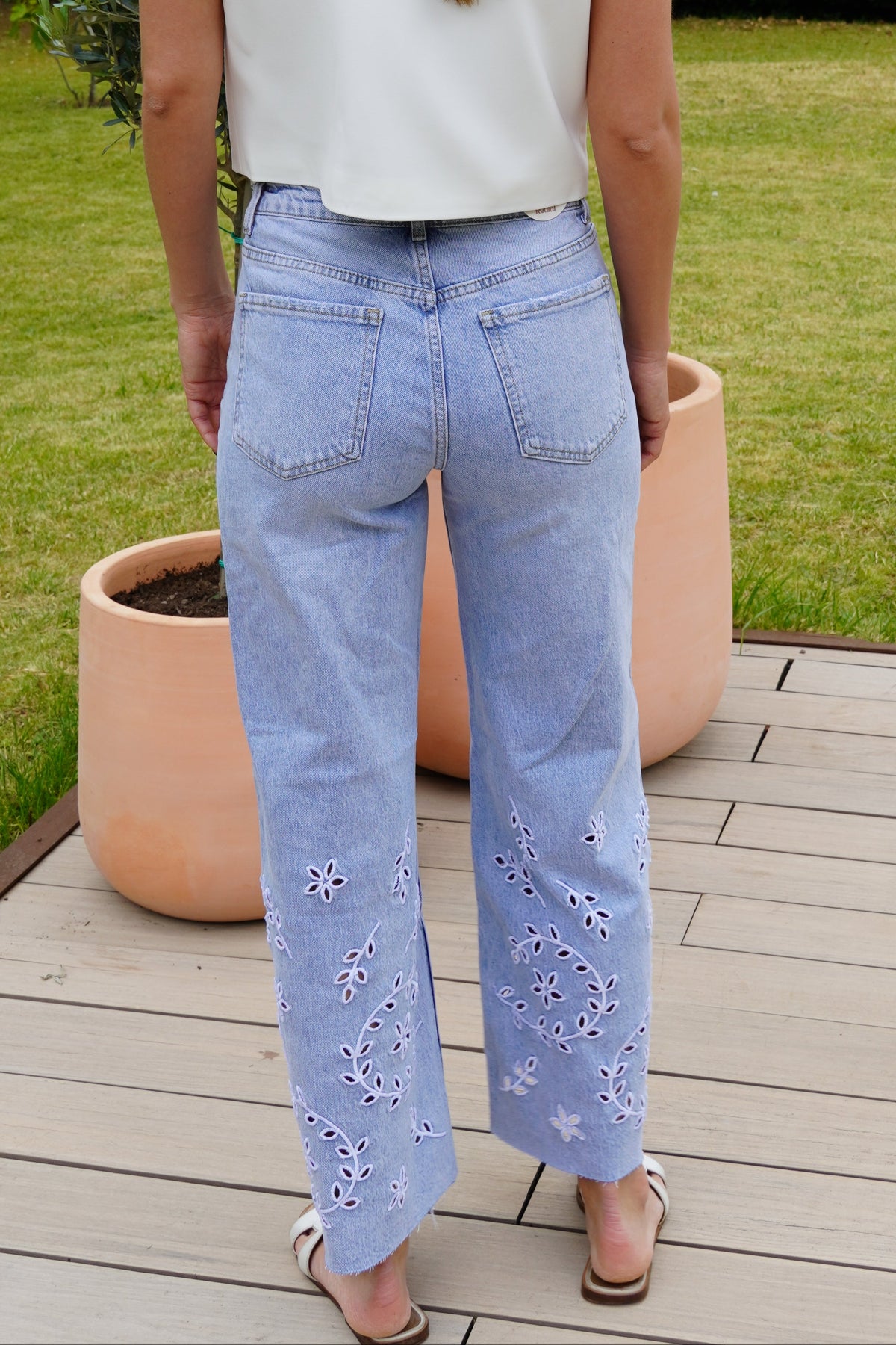 jeans à fleurs | ref 0033