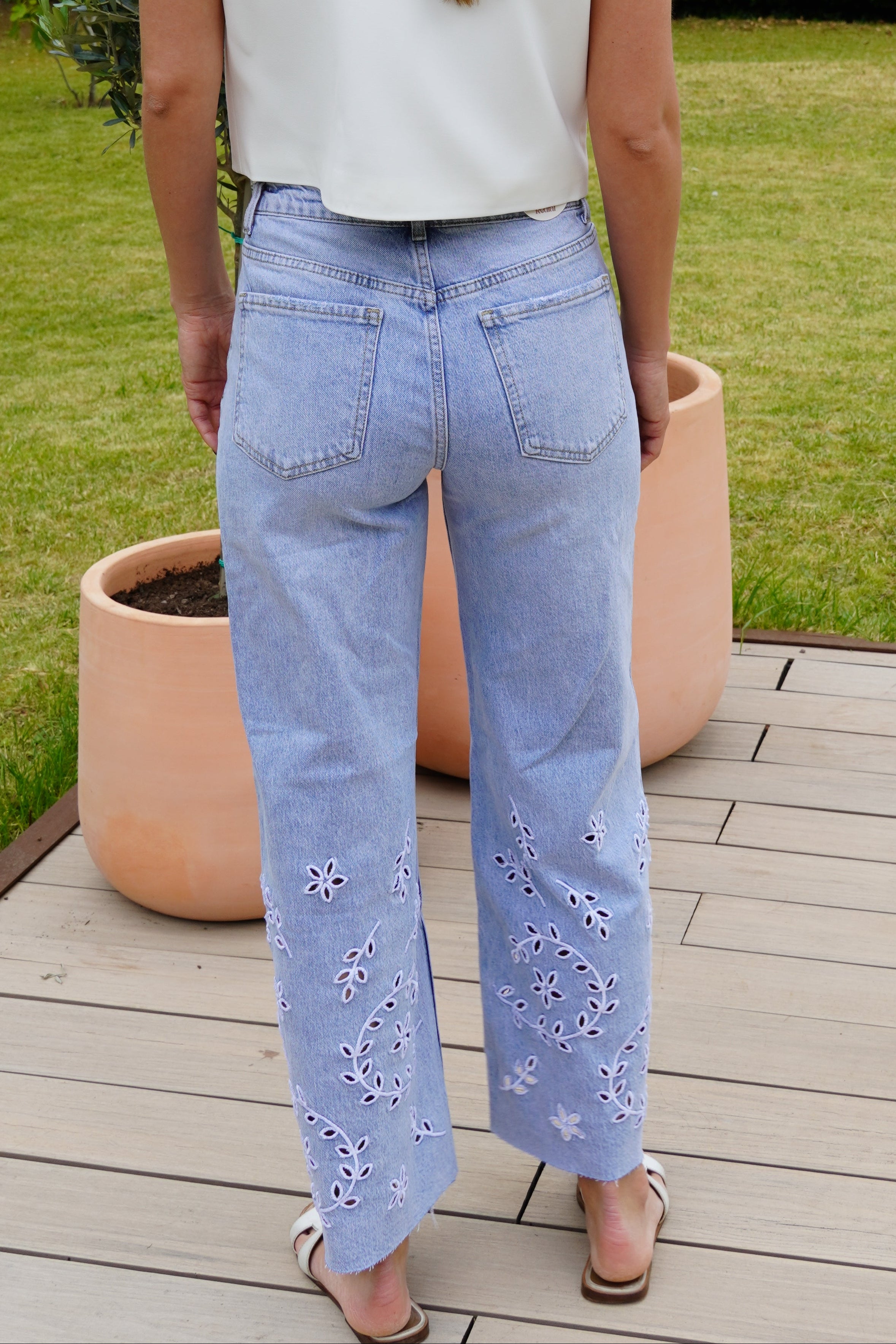 jeans à fleurs | ref 0033