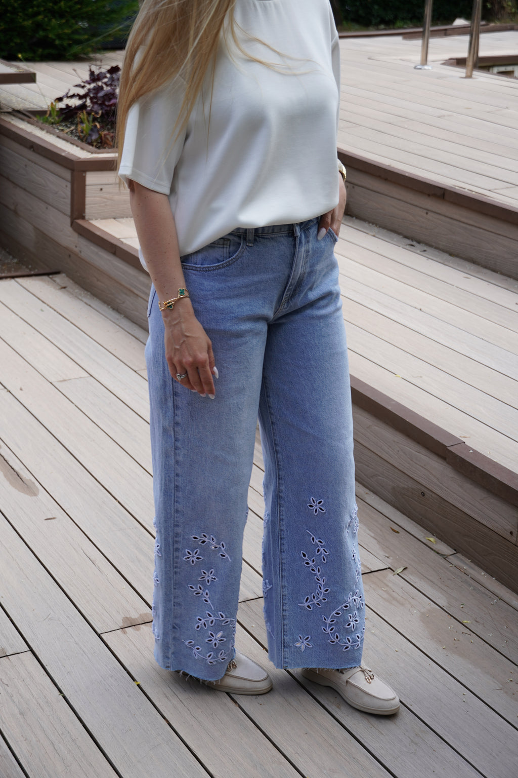 jeans à fleurs | ref 0033