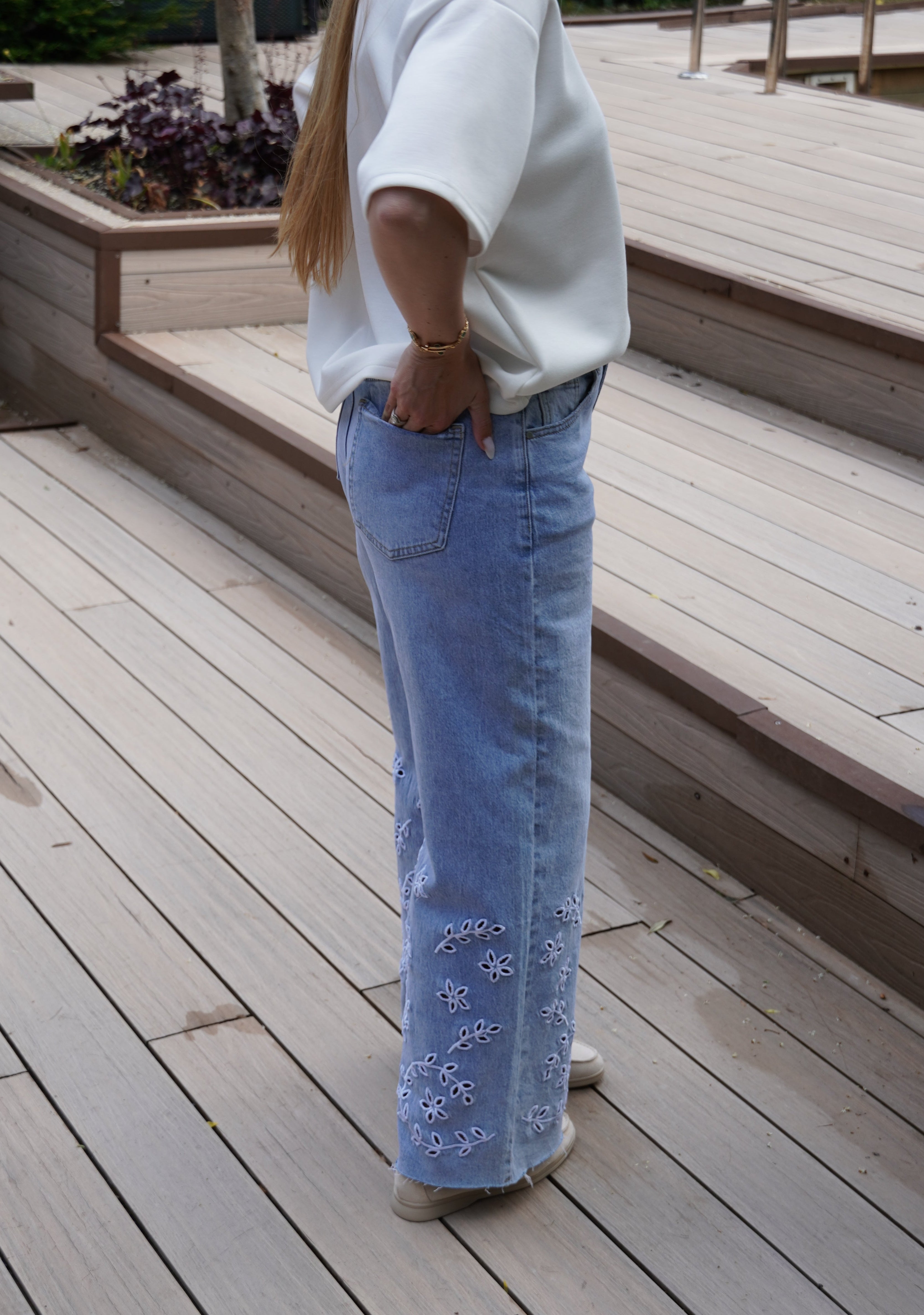 jeans à fleurs | ref 0033