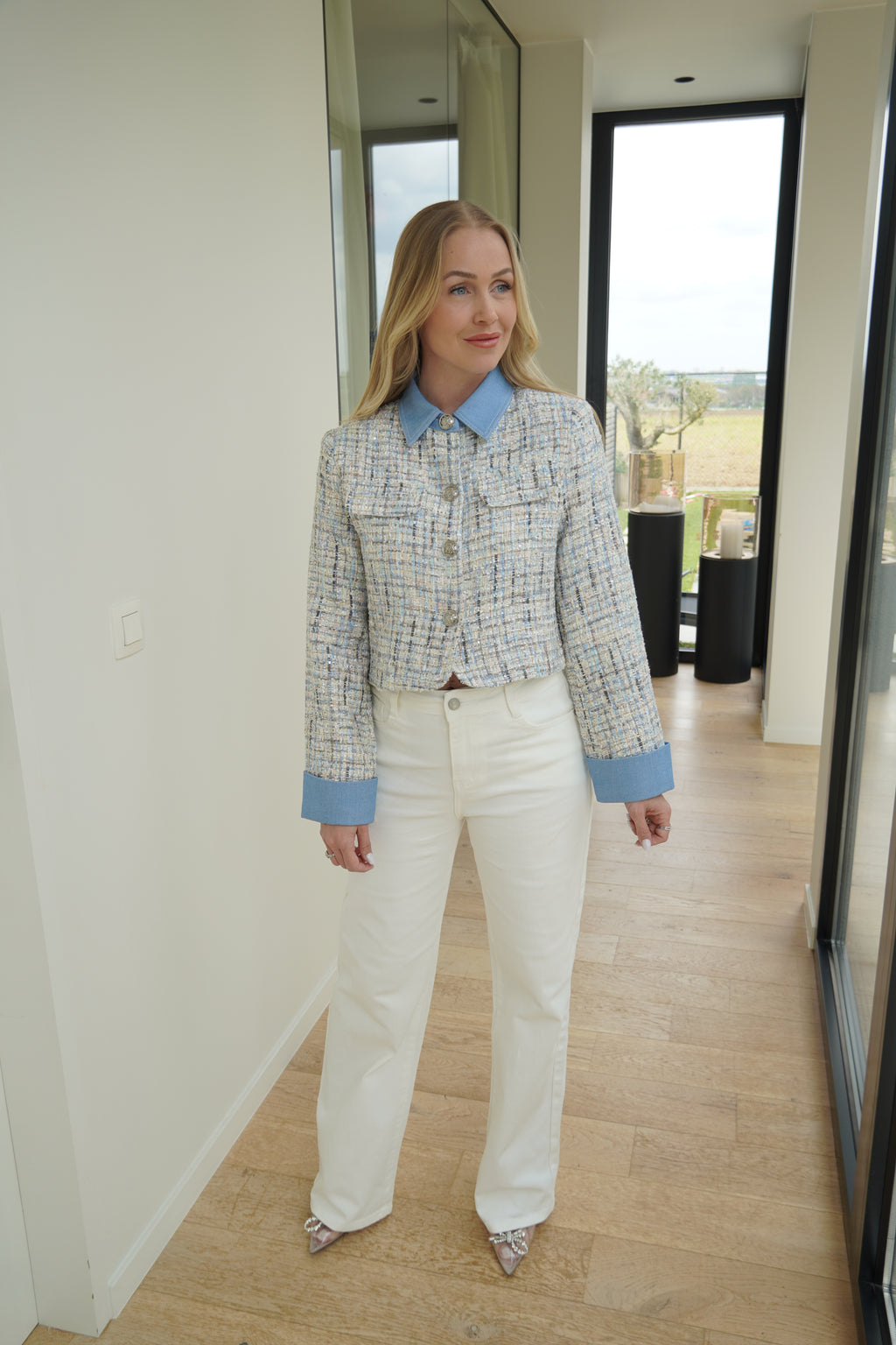 veste en tweed bleue | ref 0011