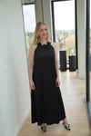 robe noire détails fleurs ref | 0015