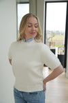 pull écru manches courtes | ref 0016