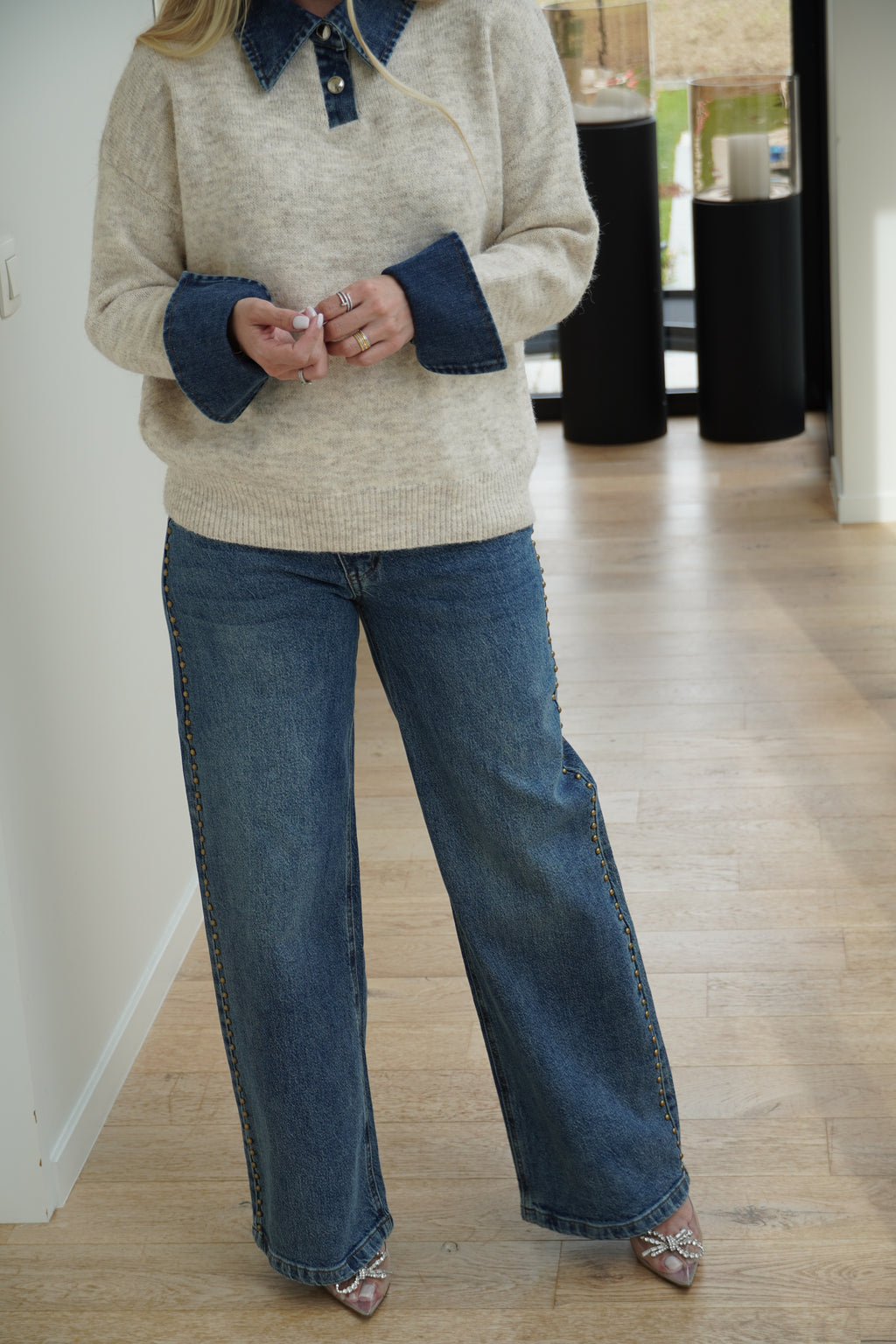 Jeans brut avec clous | ref 0009