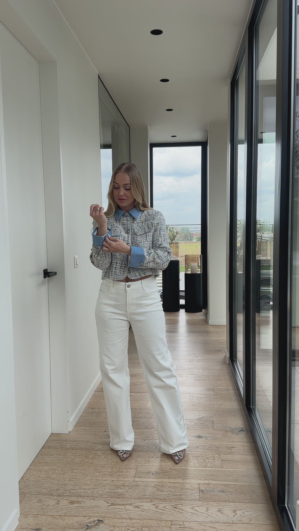 veste en tweed bleue | ref 0011