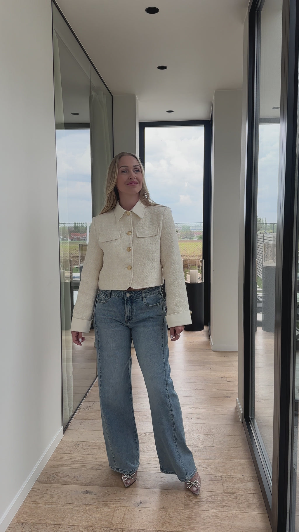 veste en tweed écrue | ref 0007